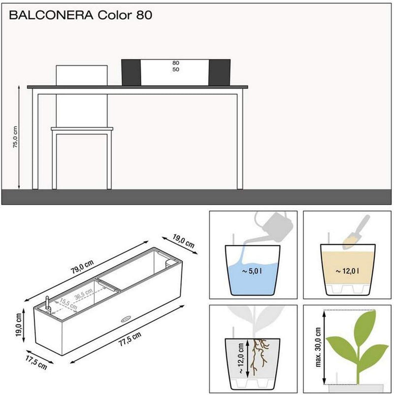 Self Watering Plant Pots Balconera Colour 2 X (2 Pack)
