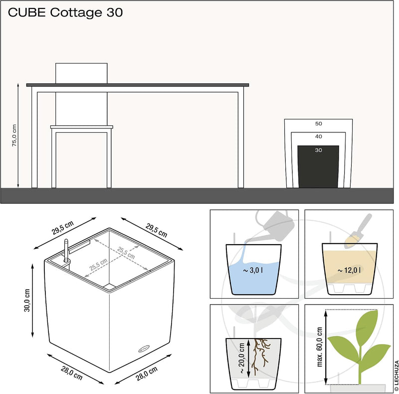 Self Watering Plant Pots Cube Cottage 40 Rattan