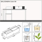 Self Watering Pot Balconera Colour 80 Slate Plastic