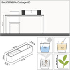 Self Watering Pot Balconera Cottage 80 Graphite Plastic