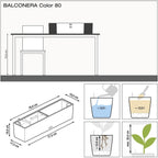 Self Watering Pot Balconera Stone 50 Graphite Plastic