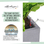 Self Watering Pot Balconera Stone 50 Graphite Plastic