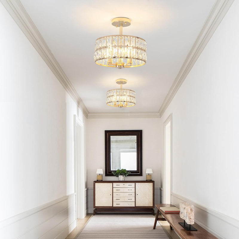 Semi Flush Mount Ceiling Light 6 Dimmable Crystal