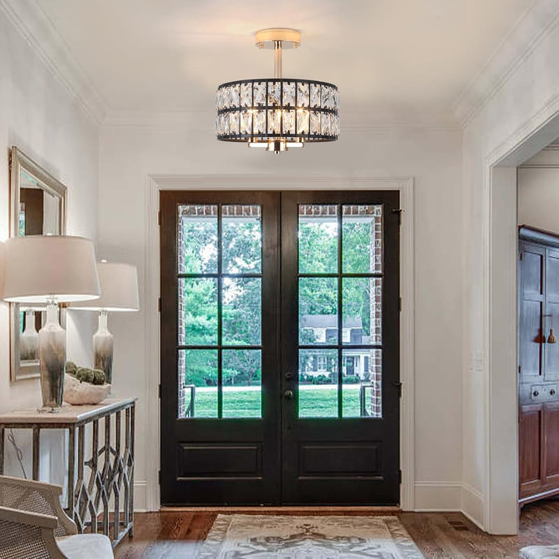 Semi Flush Mount Ceiling Light 6 Dimmable Crystal