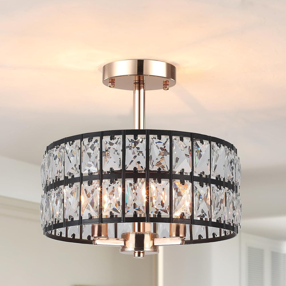Semi Flush Mount Ceiling Light Modern Crystal Chandeliers