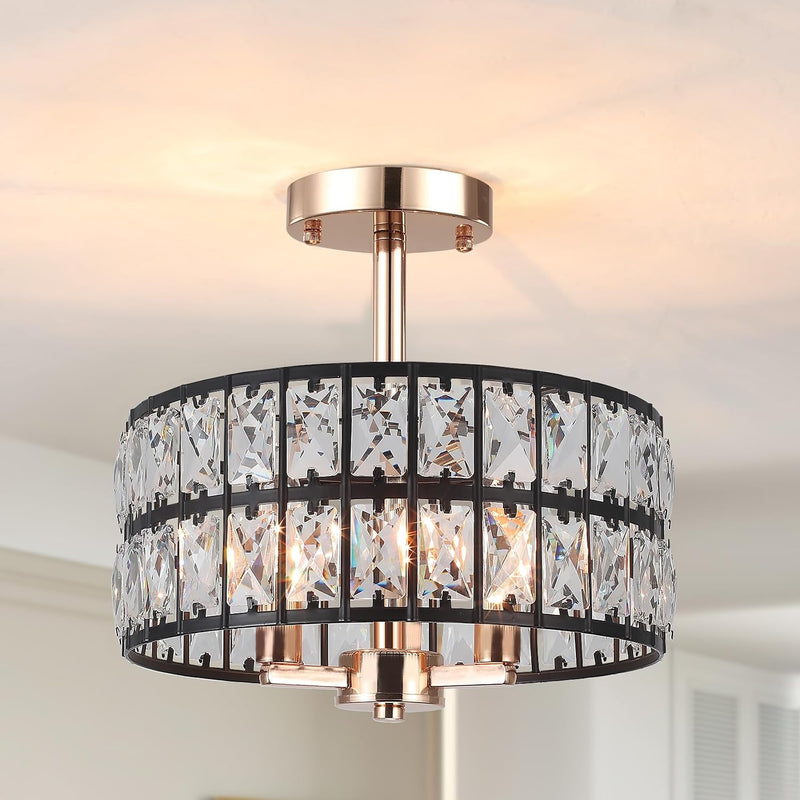 Semi Flush Mount Ceiling Light 6 Dimmable Crystal