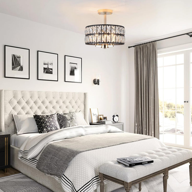 Semi Flush Mount Ceiling Light 6 Dimmable Crystal
