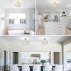 Semi Flush Mount Ceiling Light 6 Dimmable Crystal