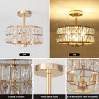 Semi Flush Mount Ceiling Light 6 Dimmable Crystal