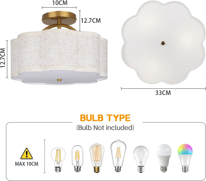 Semi Flush Mount Ceiling Light Fixture Modern 3-Light