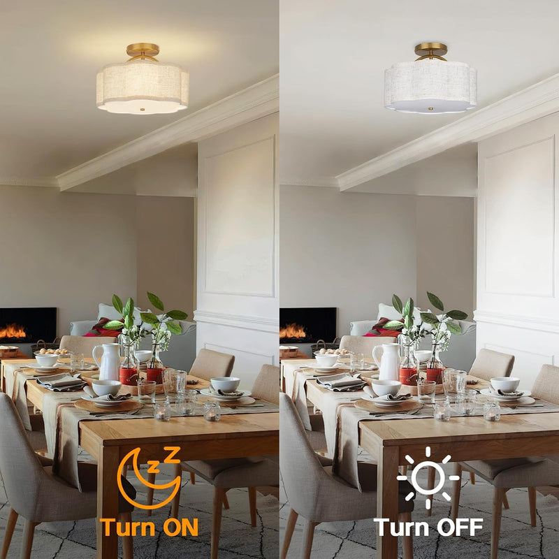 Semi Flush Mount Ceiling Light Fixture Modern 3-Light