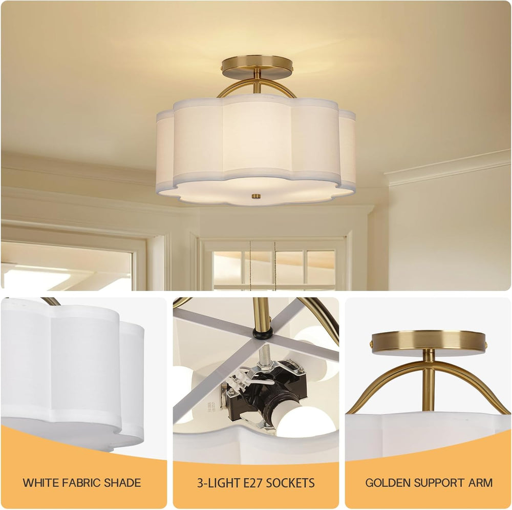 Semi Flush Mount Ceiling Light Fixture Modern 3-Light