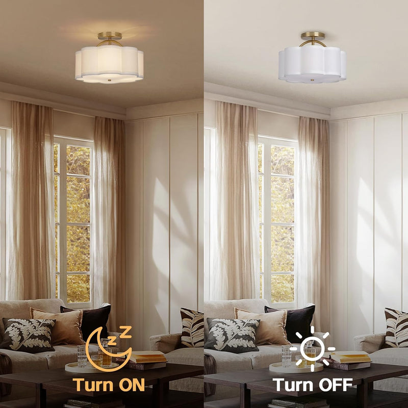 Semi Flush Mount Ceiling Light Fixture Modern 3-Light