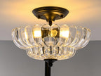 Semi Flush Mount Ceiling Light Smoky Glass Fixture