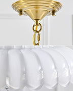 Semi Flush Mount Ceiling Light Smoky Glass Fixture