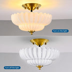 Semi Flush Mount Ceiling Light Smoky Glass Fixture