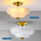 Semi Flush Mount Ceiling Light Smoky Glass Fixture