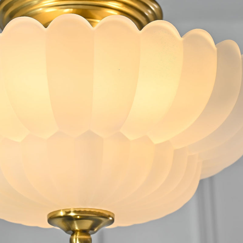Semi Flush Mount Ceiling Light Smoky Glass Fixture