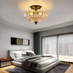 Semi Flush Mount Ceiling Light Smoky Glass Fixture