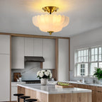 Semi Flush Mount Ceiling Light Smoky Glass Fixture