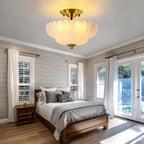 Semi Flush Mount Ceiling Light Smoky Glass Fixture