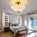 Semi Flush Mount Ceiling Light Smoky Glass Fixture