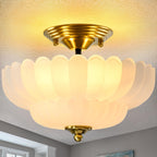 Semi Flush Mount Ceiling Light Smoky Glass Fixture