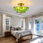 Semi Flush Mount Ceiling Light Smoky Glass Fixture