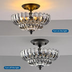 Semi Flush Mount Ceiling Light Smoky Glass Fixture