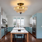Semi Flush Mount Ceiling Light Smoky Glass Fixture
