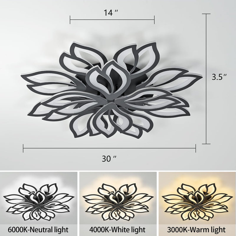 Semi Flush Mount Ceiling Light Smoky Glass Fixture
