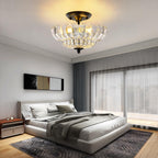 Semi Flush Mount Ceiling Light Smoky Glass Fixture