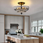 Semi Flush Mount Ceiling Light Smoky Glass Fixture