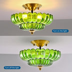 Semi Flush Mount Ceiling Light Smoky Glass Fixture