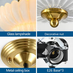 Semi Flush Mount Ceiling Light Smoky Glass Fixture