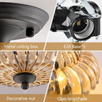 Semi Flush Mount Ceiling Light Smoky Glass Fixture