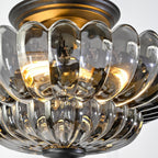 Semi Flush Mount Ceiling Light Smoky Glass Fixture