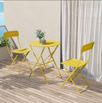 Set 3 Pieces Garden Furniture Folding 2 Chairs