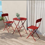 Set 3 Pieces Garden Furniture Folding 2 Chairs