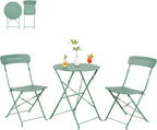 Set 3 Pieces Garden Furniture Folding 2 Chairs
