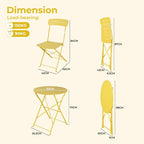 Set 3 Pieces Garden Furniture Folding 2 Chairs