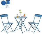 Set 3 Pieces Garden Furniture Folding 2 Chairs