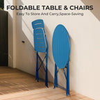 Set 3 Pieces Garden Furniture Folding 2 Chairs