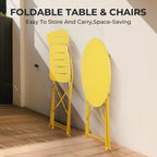 Set 3 Pieces Garden Furniture Folding 2 Chairs