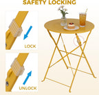 Set 3 Pieces Garden Furniture Folding 2 Chairs