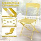 Set 3 Pieces Garden Furniture Folding 2 Chairs