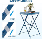 Set 3 Pieces Garden Furniture Folding 2 Chairs
