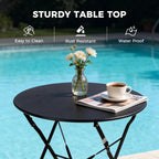 Set 3 Pieces Garden Furniture Folding 2 Chairs