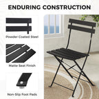 Set 3 Pieces Garden Furniture Folding 2 Chairs