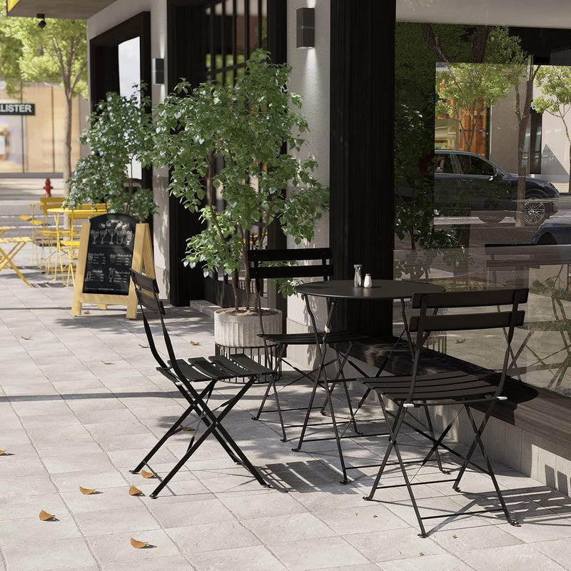 Set 3 Pieces Garden Furniture Folding 2 Chairs